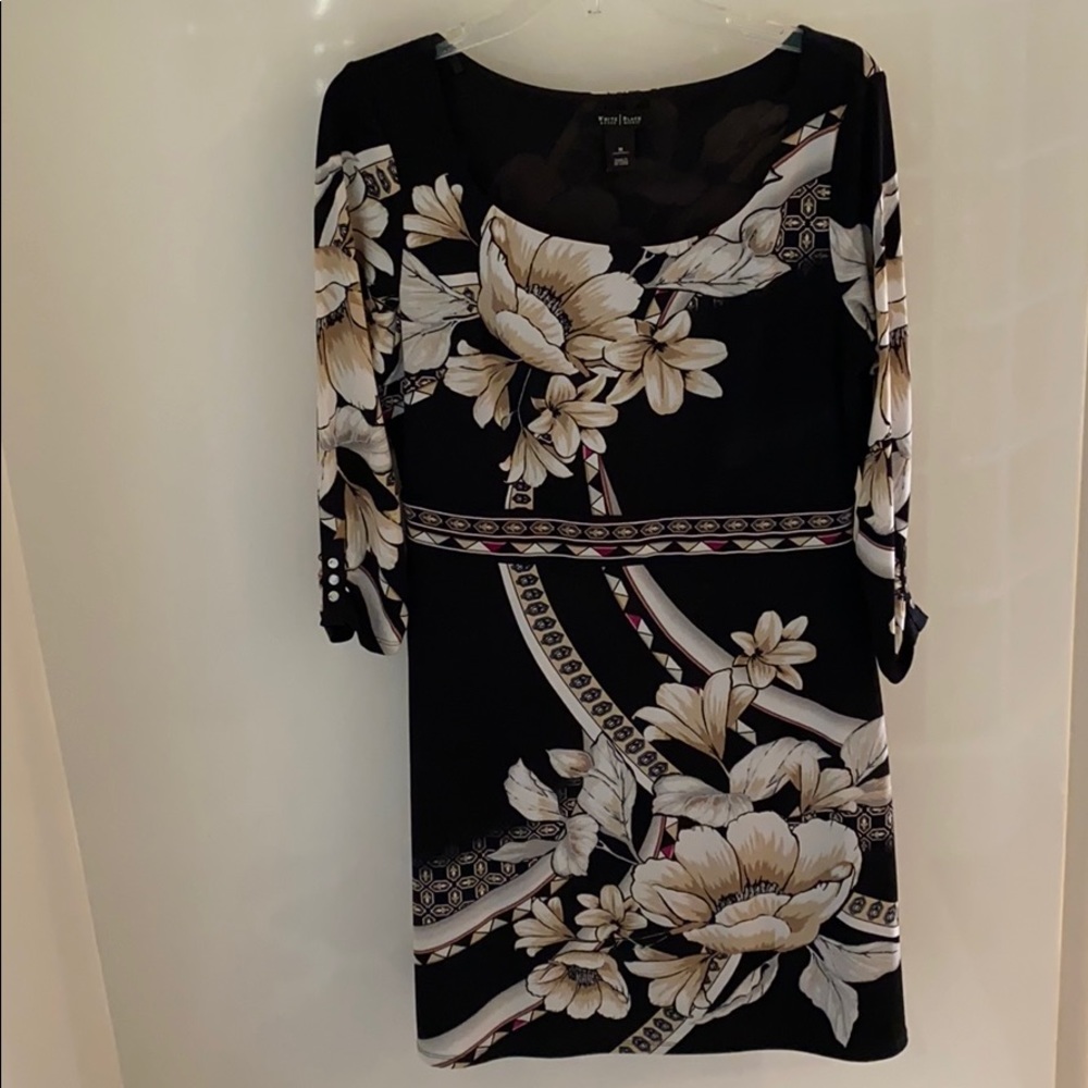 White House black market pattered dress (donated)